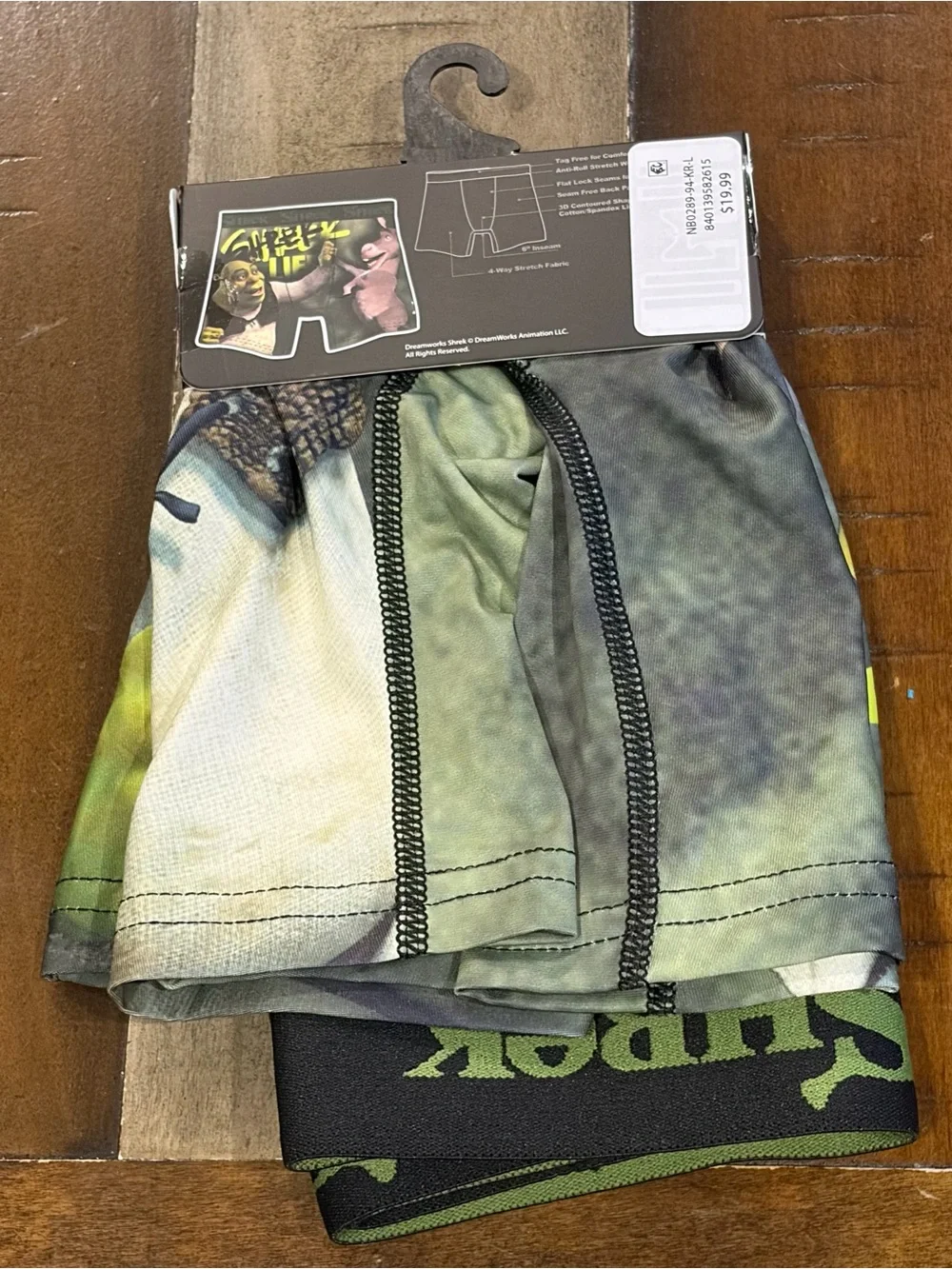 Dreamworks Shrek Men’s Boxer Briefs Large 36”-38”